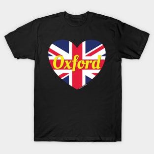 Oxford England UK British Flag Heart T-Shirt